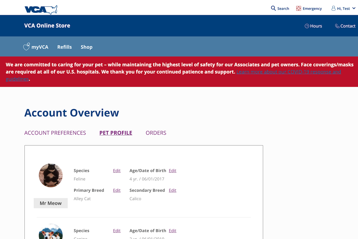 VCA Hospitals myVCA 1