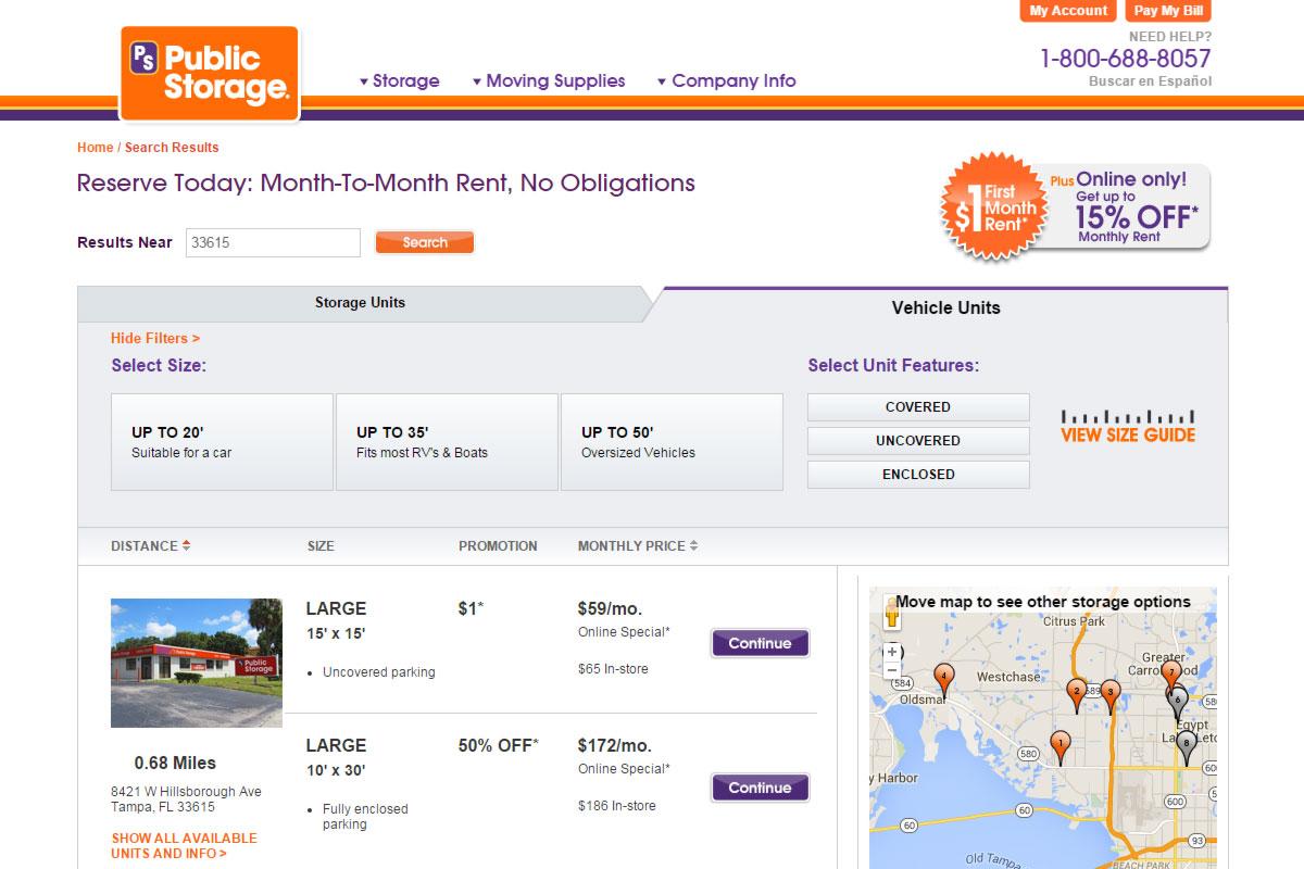 Public Storage Search Page 2