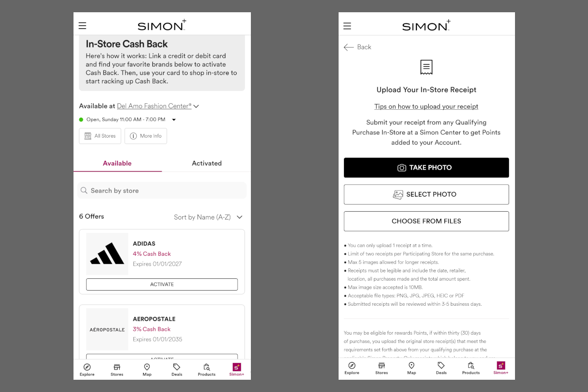Simon Malls Mobile App 3