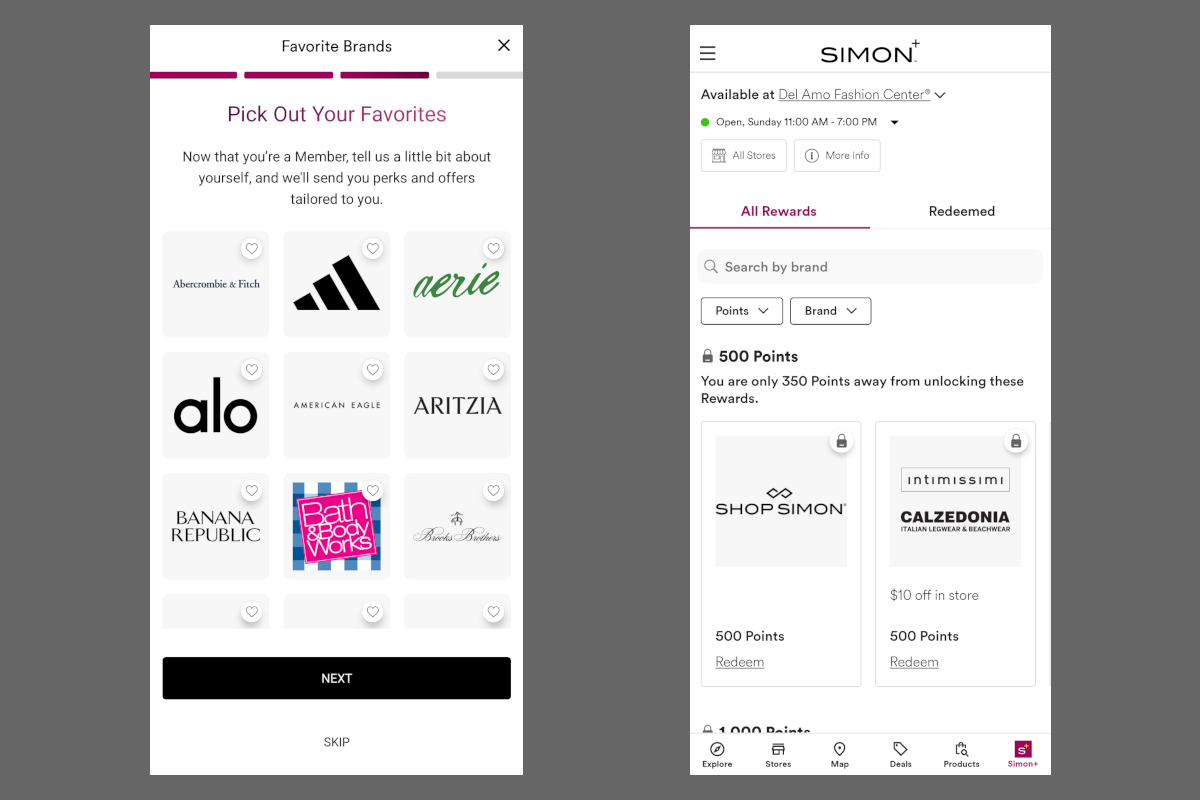 Simon Malls Mobile App 2