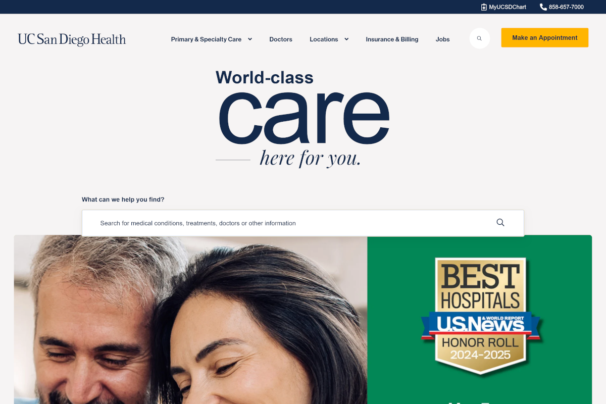 UC San Diego Health Website 1
